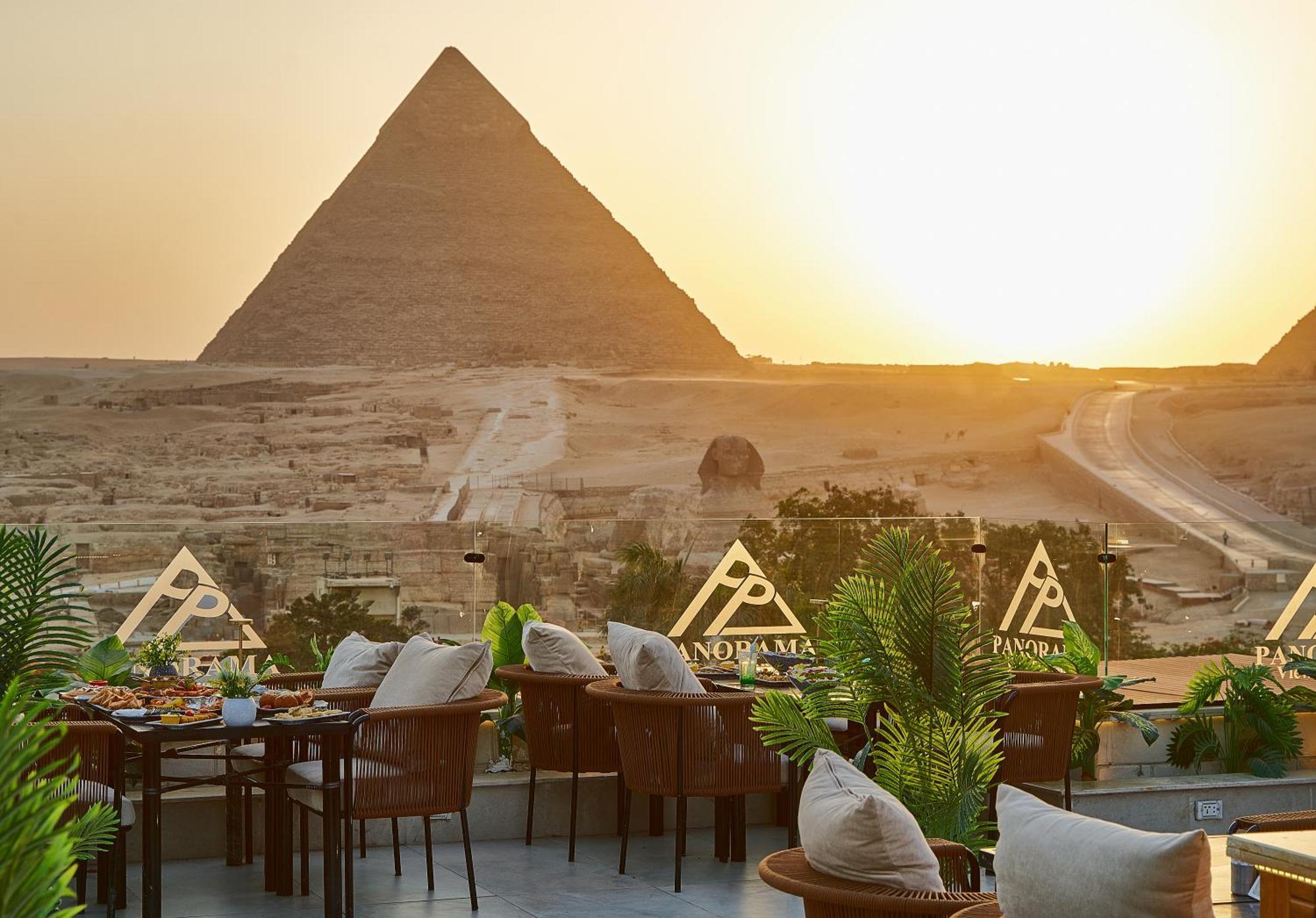 Panorama View Pyramids Hotell Kafret el-Gabal Eksteriør bilde