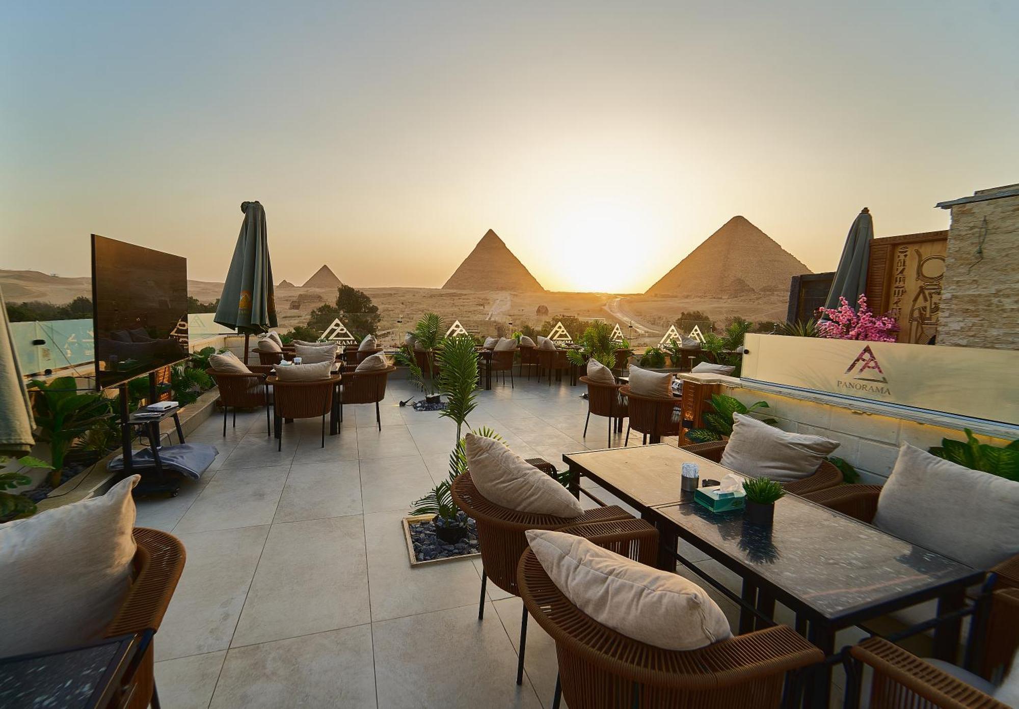 Panorama View Pyramids Hotell Kafret el-Gabal Eksteriør bilde